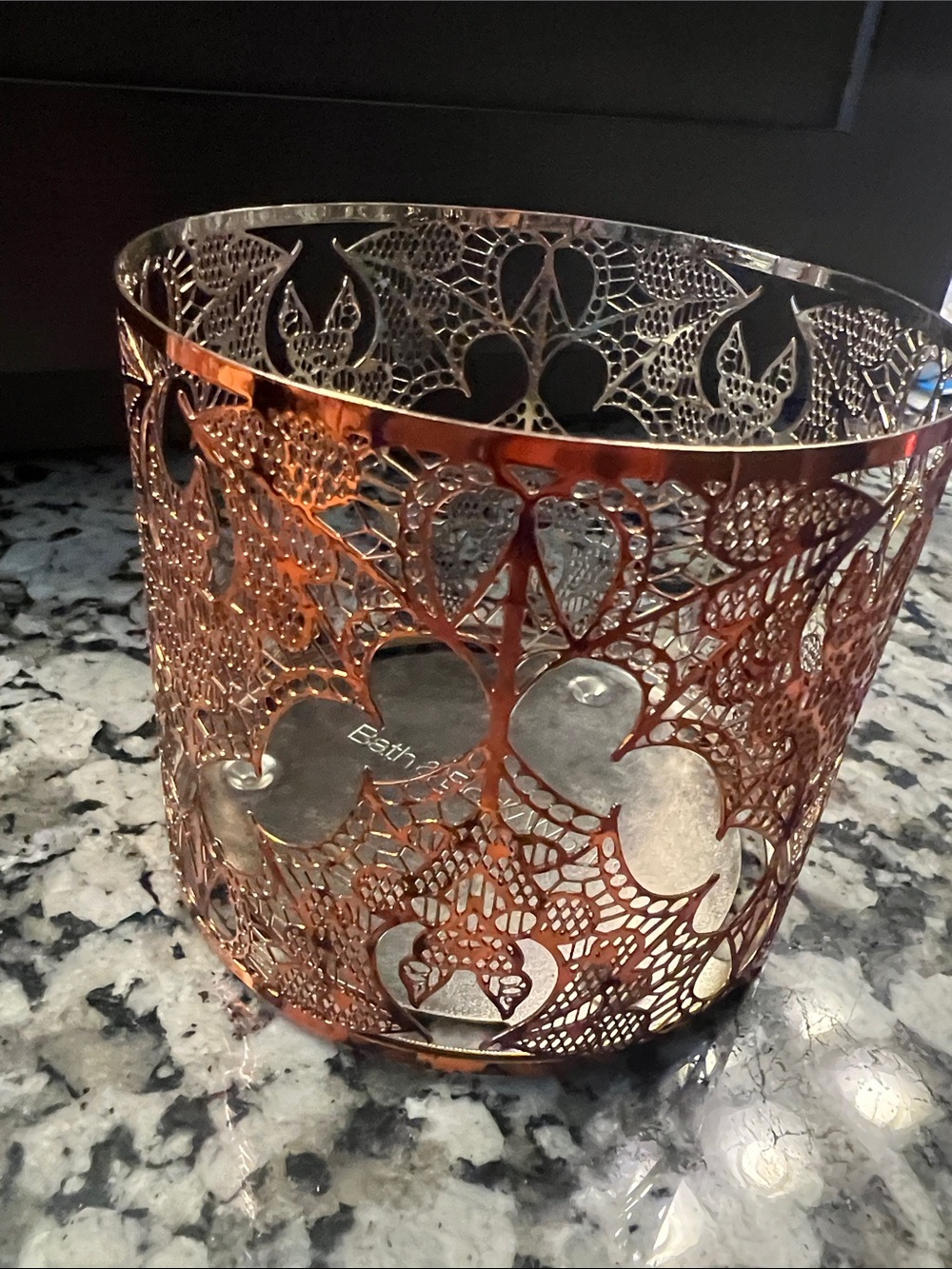 Bath & Body Works Home Accents Copper Filigree Candle Holder